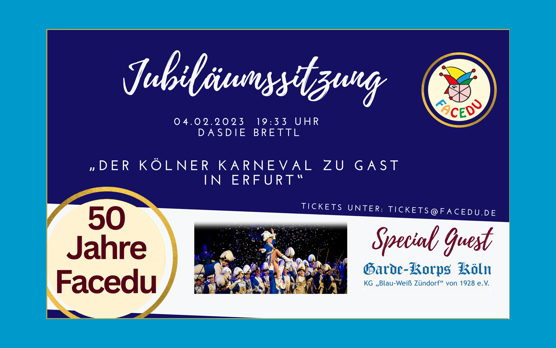 Jubiläum blau